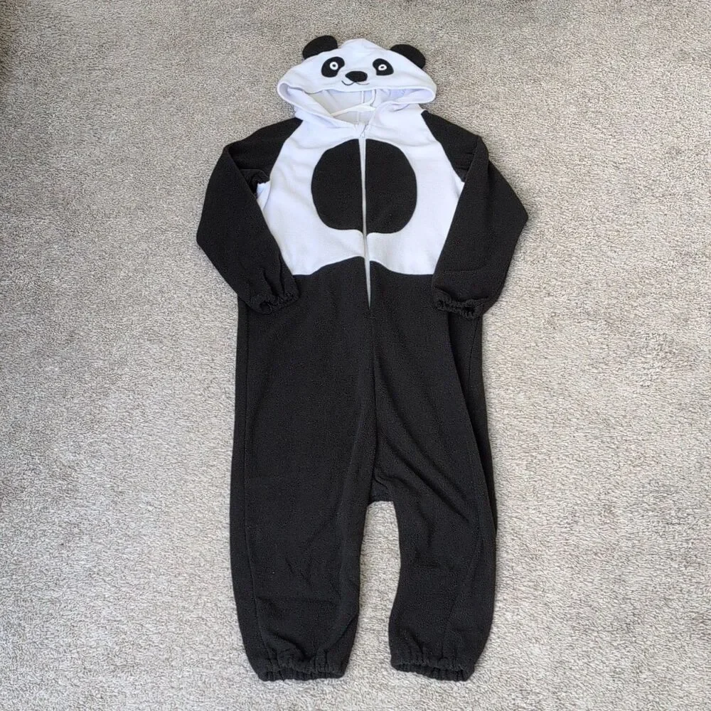 Panda One Piece Hood Zip Up Costume Size 8-10Y. Halloween, Festival Cozy